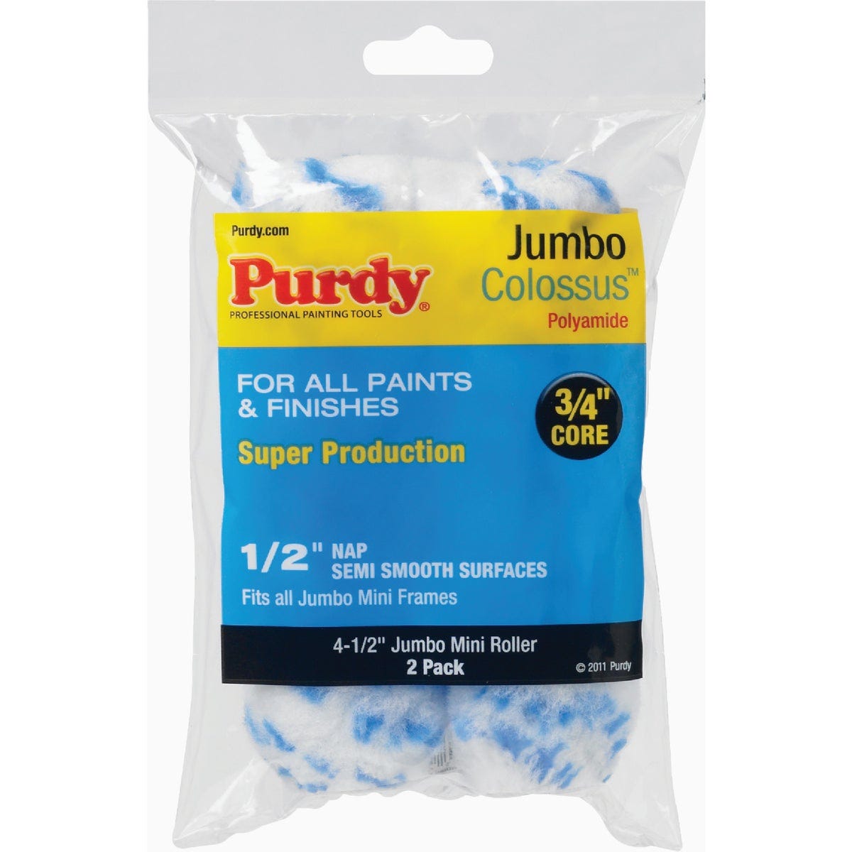 Purdy Colossus Jumbo Mini Roller Cover, 4-1/2 In. x 1/2 In. (2-Pack) - photo 2 Purdy Colossus Jumbo Mini Roller Cover, 4-1/2 In. x 1/2 In. (2-Pack) - photo 2