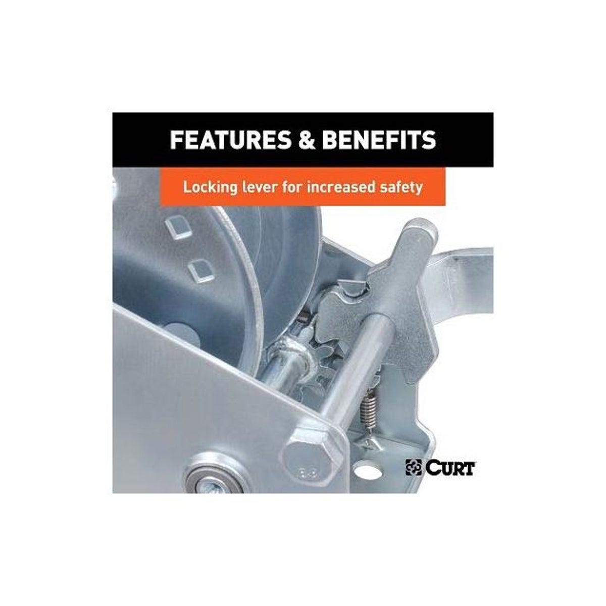 Curt 7-1/2 In. Handle1200 Lb. Hand-Crank Winch - photo 4