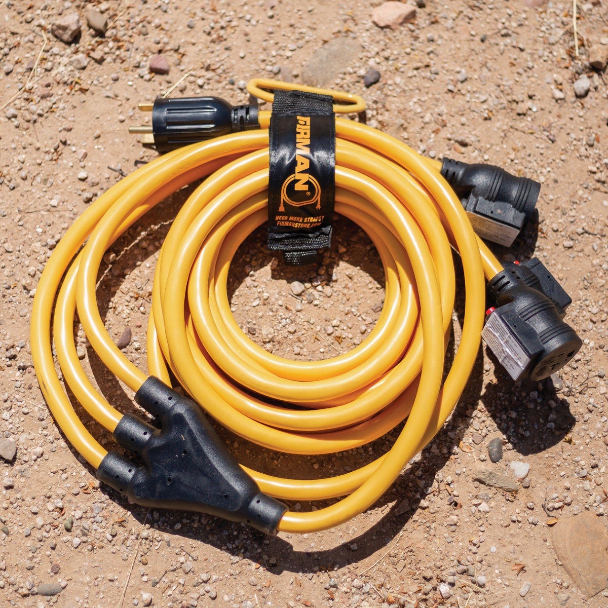 FIRMAN 25 Ft. Heavy Duty TT-30P to (3)5-20R Portable Generator Power Cord with Storage Strap - photo 2 FIRMAN 25 Ft. Heavy Duty TT-30P to (3)5-20R Portable Generator Power Cord with Storage Strap - photo 2