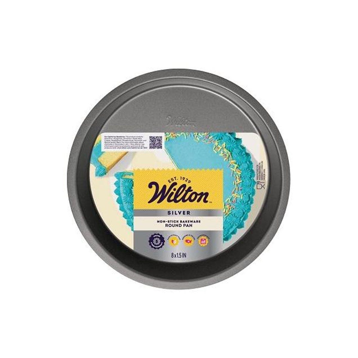 Wilton 8 In. x 1-1/2 In. Silver Non-Stick Bakeware Round Cake Pan