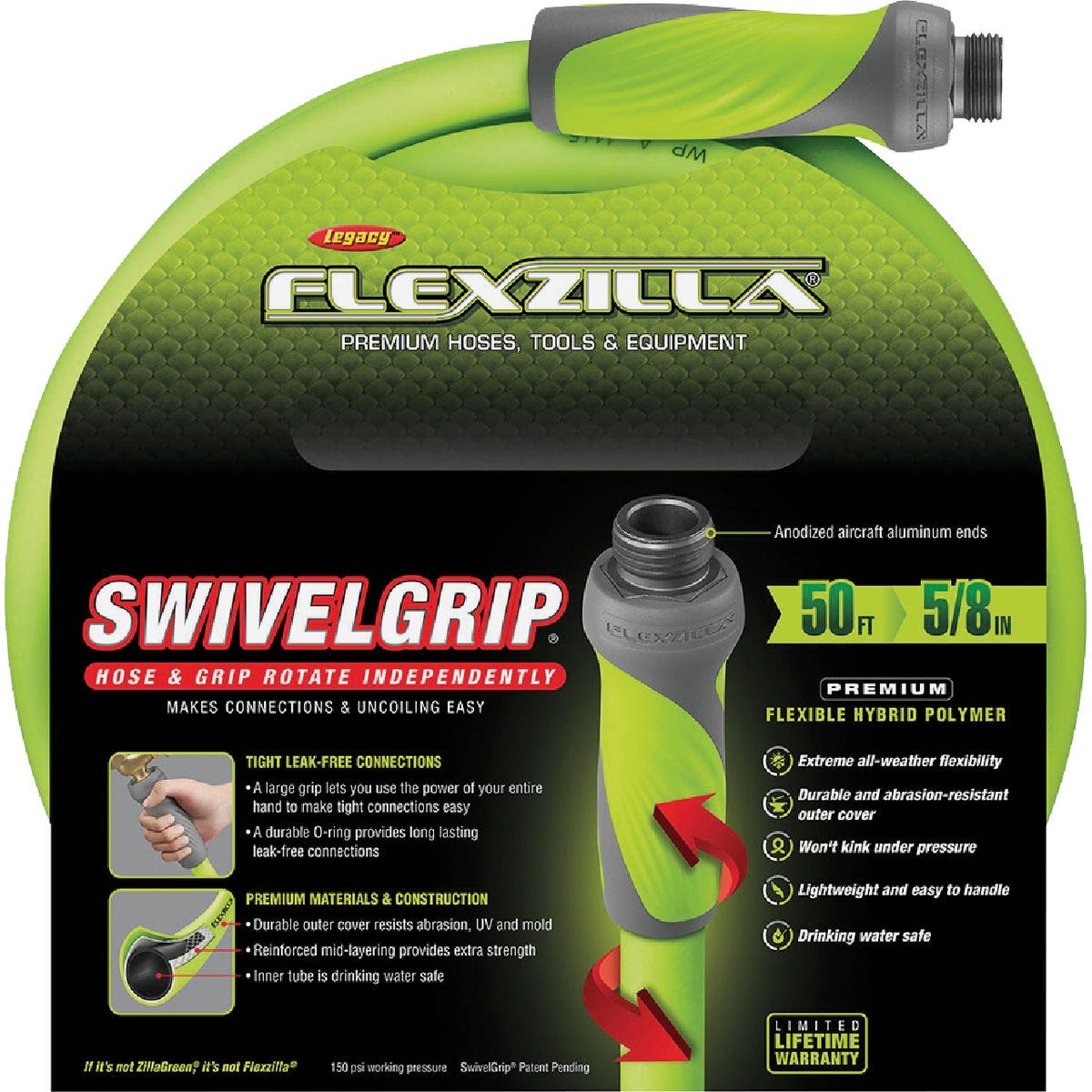 Flexzilla 5/8 In. Dia. x 50 Ft. Drinking Water Safe Garden Hose with SwivelGrip Connections - photo 2 Flexzilla 5/8 In. Dia. x 50 Ft. Drinking Water Safe Garden Hose with SwivelGrip Connections - photo 2