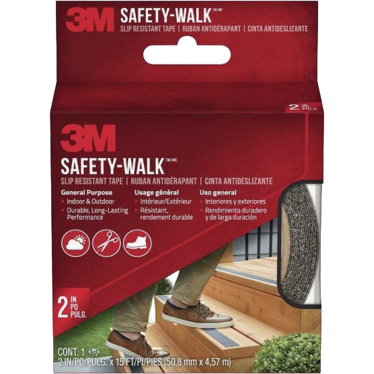 3M 2 In. x 15 Ft. Black Safety-Walk Slip Resistant Tape 3M 2 In. x 15 Ft. Black Safety-Walk Slip Resistant Tape