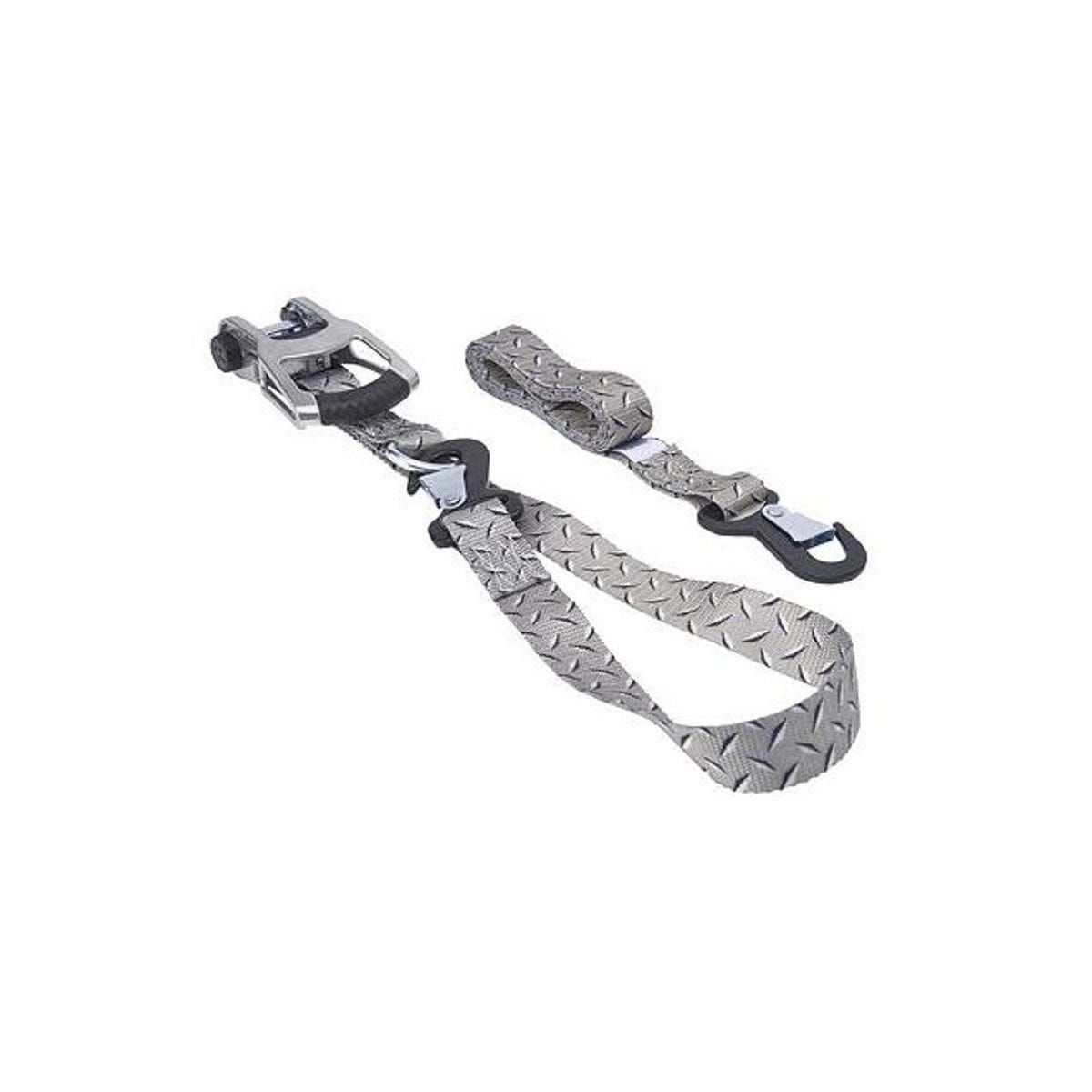 Keeper 1-1/4 In. x 8 Ft. Aluminum Alloy Handle Diamond Plate Ratchet Tie-Down (2-Pack)