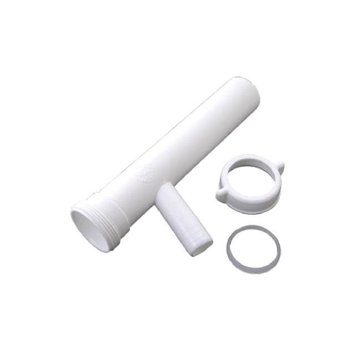Master Plumber 1-1/2 In. O.D. Tube x 8 In. with 3/4 In. O.D. Plastic Dishwasher Branch Tailpiece Master Plumber 1-1/2 In. O.D. Tube x 8 In. with 3/4 In. O.D. Plastic Dishwasher Branch Tailpiece