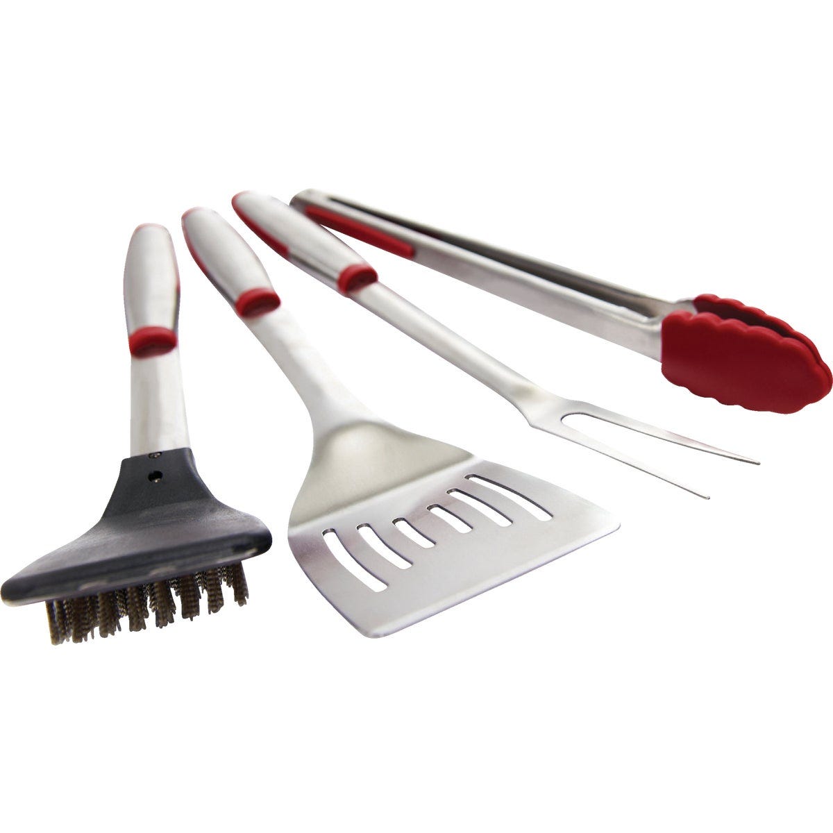 GrillPro Rubber Insert Handle Stainless Steel 4-Piece Barbeque Tool Set - photo 3