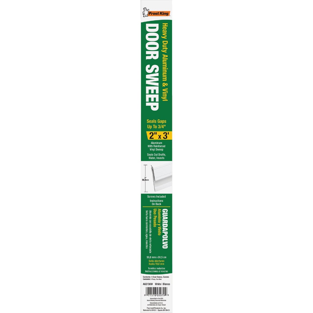 Frost King 2 In. W. x 36 In. L. White Aluminum Door Sweep - photo 2 Frost King 2 In. W. x 36 In. L. White Aluminum Door Sweep - photo 2