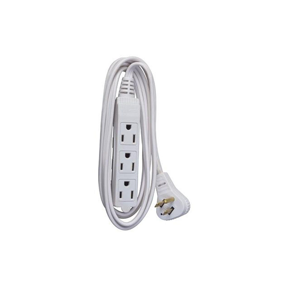 Master Electrician 6 Ft. 16/3 SPT-2 White Vinyl Low Profile Grounded Slender Plug Extension Cord Master Electrician 6 Ft. 16/3 SPT-2 White Vinyl Low Profile Grounded Slender Plug Extension Cord