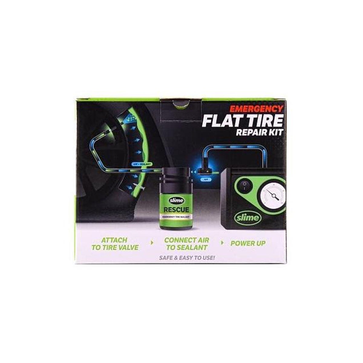 Slime Smart Spair Plus Flat Tire Repair Kit with Inflator & 14 Oz. Sealant - photo 2
