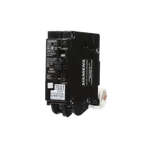 Siemens 15A Single Pole GFCI Circuit Breaker Siemens 15A Single Pole GFCI Circuit Breaker