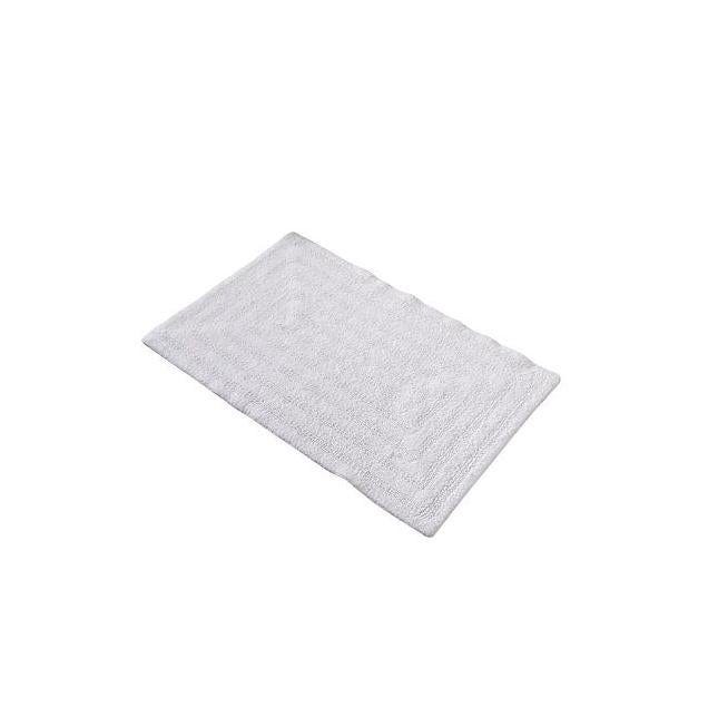 Moda At Home 20 In. x 30 In. White Cotton Amera Reversible Bath Mat Moda At Home 20 In. x 30 In. White Cotton Amera Reversible Bath Mat