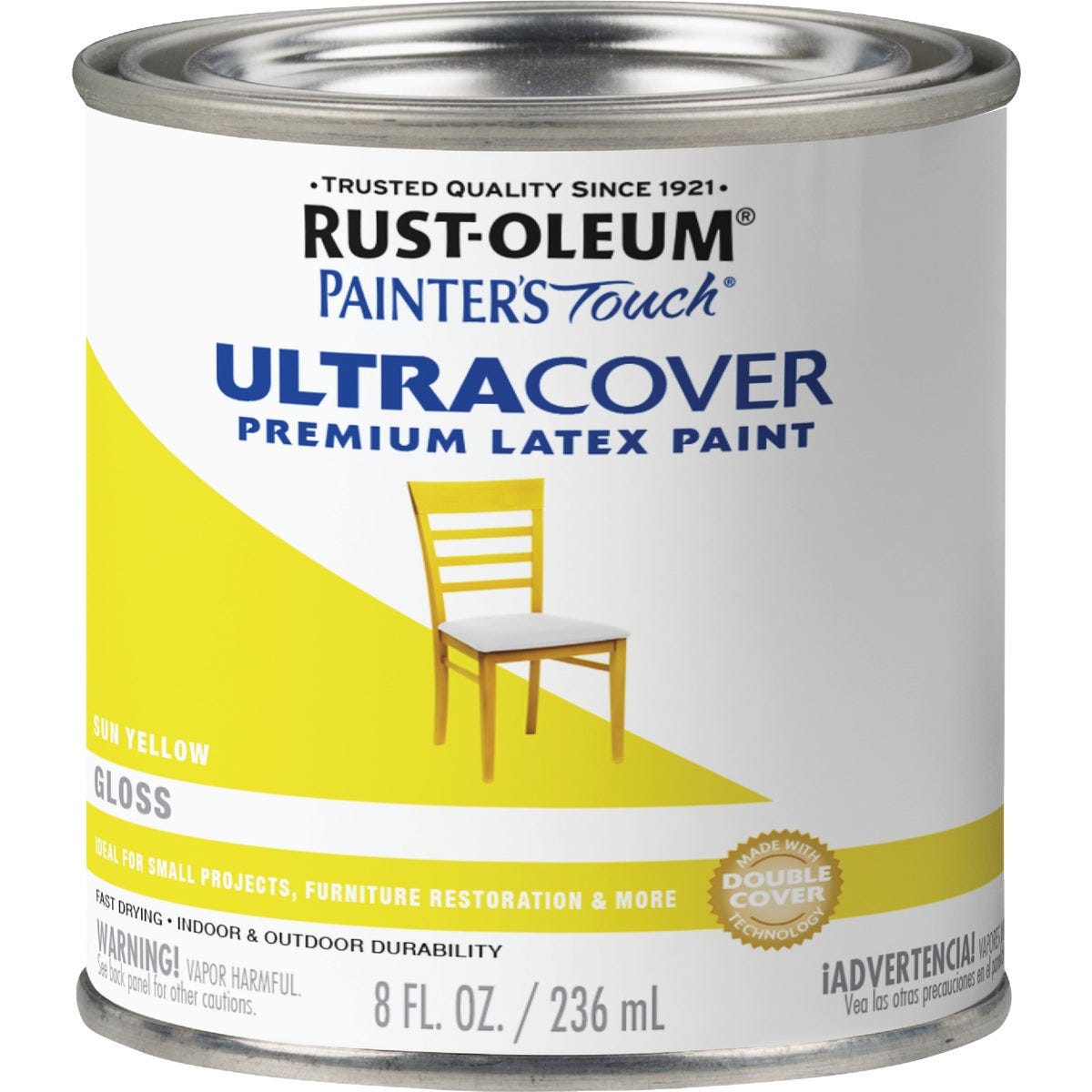 Rust-Oleum Painter's Touch 2X Ultra Cover Premium Latex Paint, Gloss Sun Yellow, 1/2 Pt. - photo 2