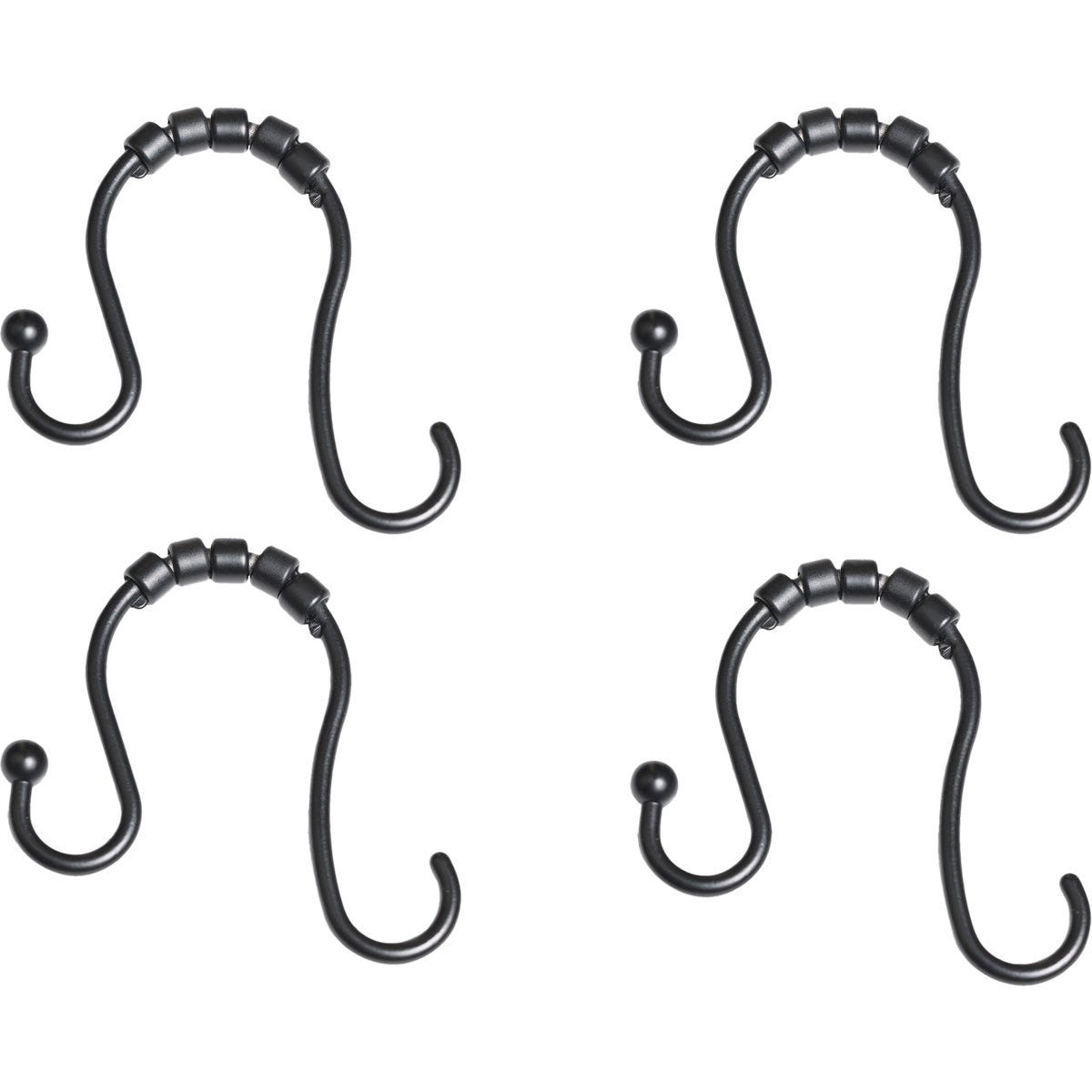 Zenna Home Rustproof Matte Black Double Roller Shower Curtain Hooks (12-Count) Zenna Home Rustproof Matte Black Double Roller Shower Curtain Hooks (12-Count)