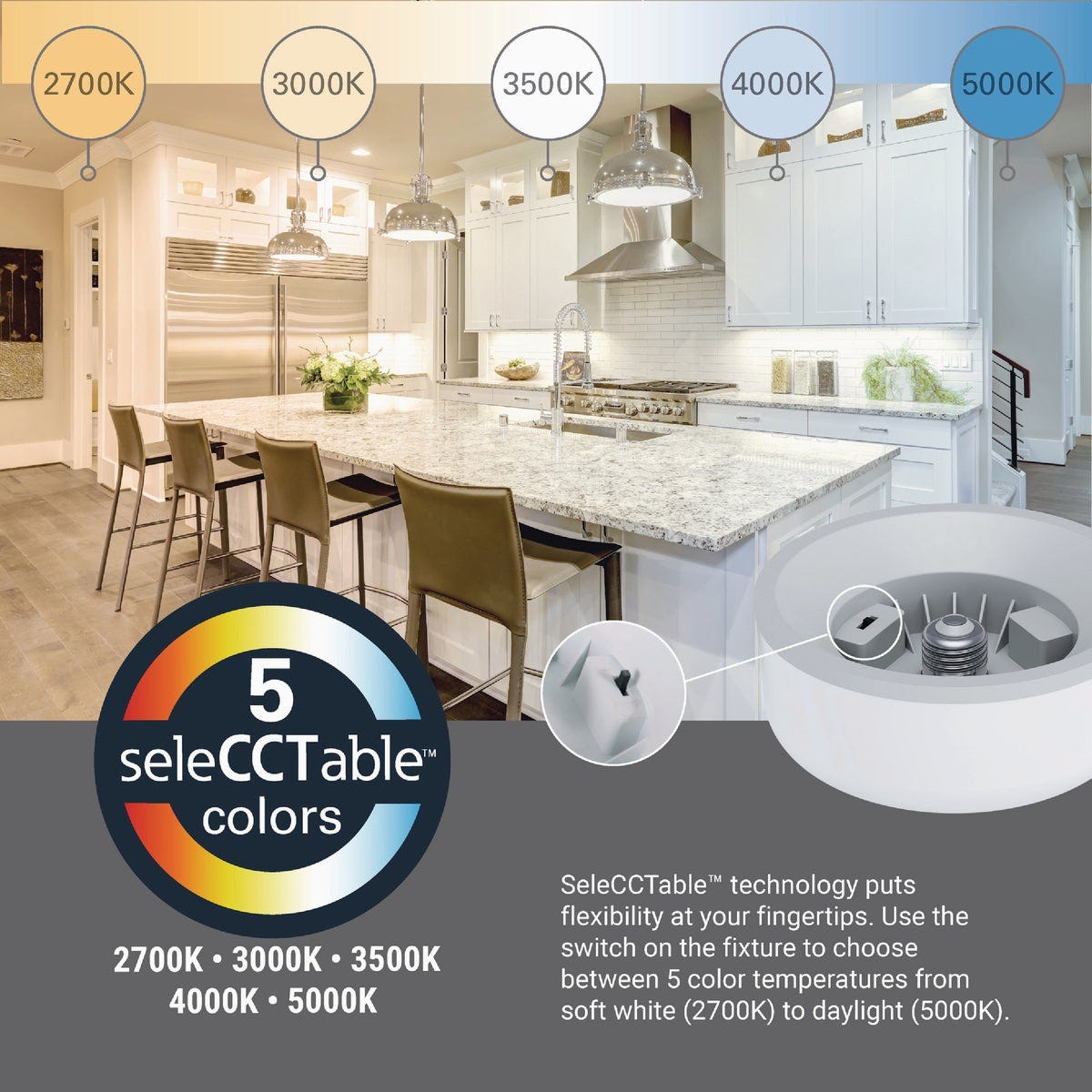 Halo 6 In. Color Selectable Bulb Replacement Spin Light - photo 5