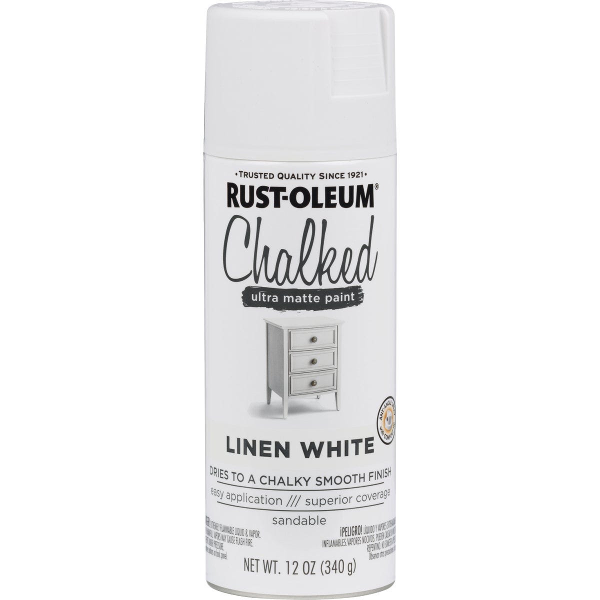 Rust-Oleum Chalked 12 Oz. Ultra Matte Spray Paint, Linen White - photo 2 Rust-Oleum Chalked 12 Oz. Ultra Matte Spray Paint, Linen White - photo 2