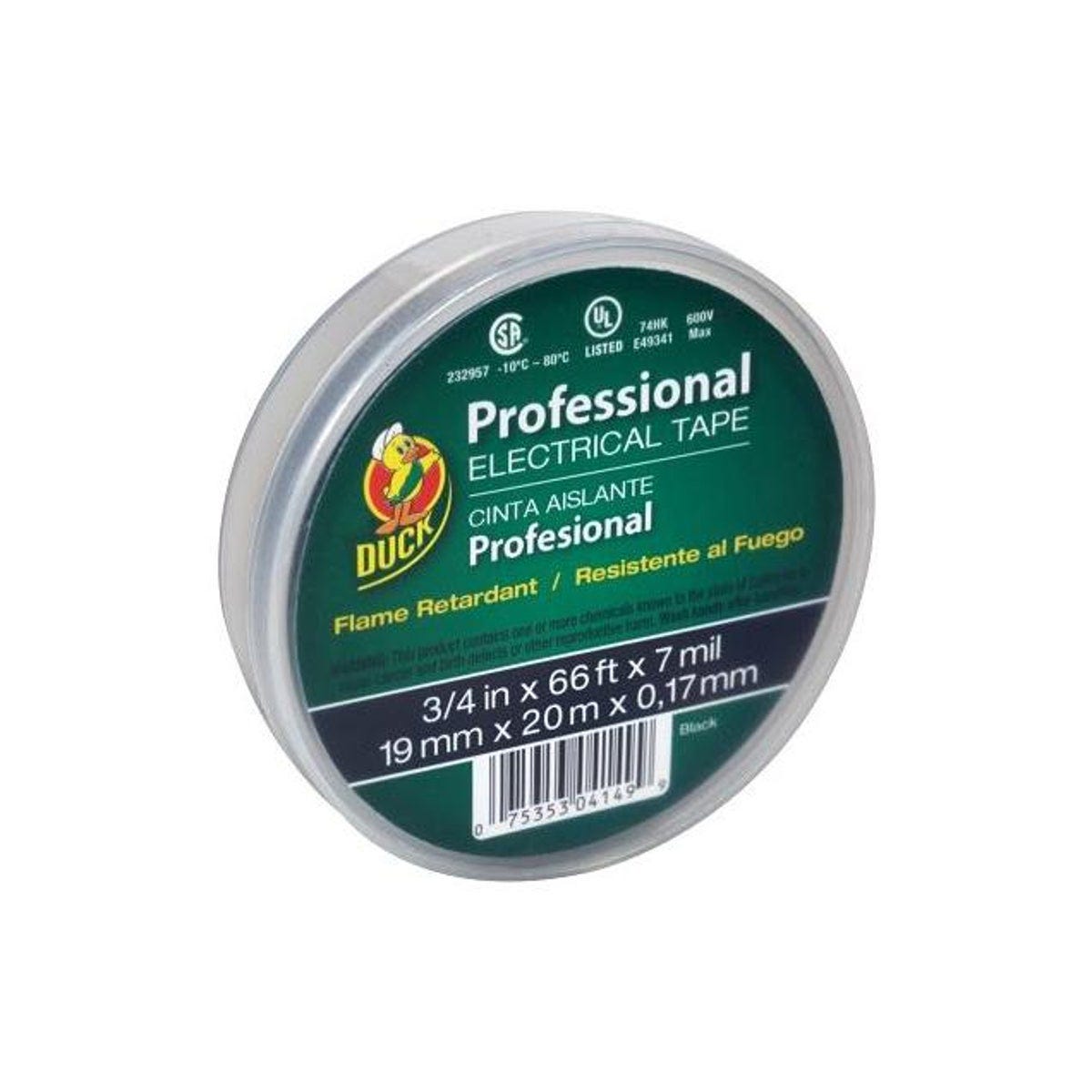 Duck 0.75 In. x 66 Ft. Black Vinyl Electrical Tape