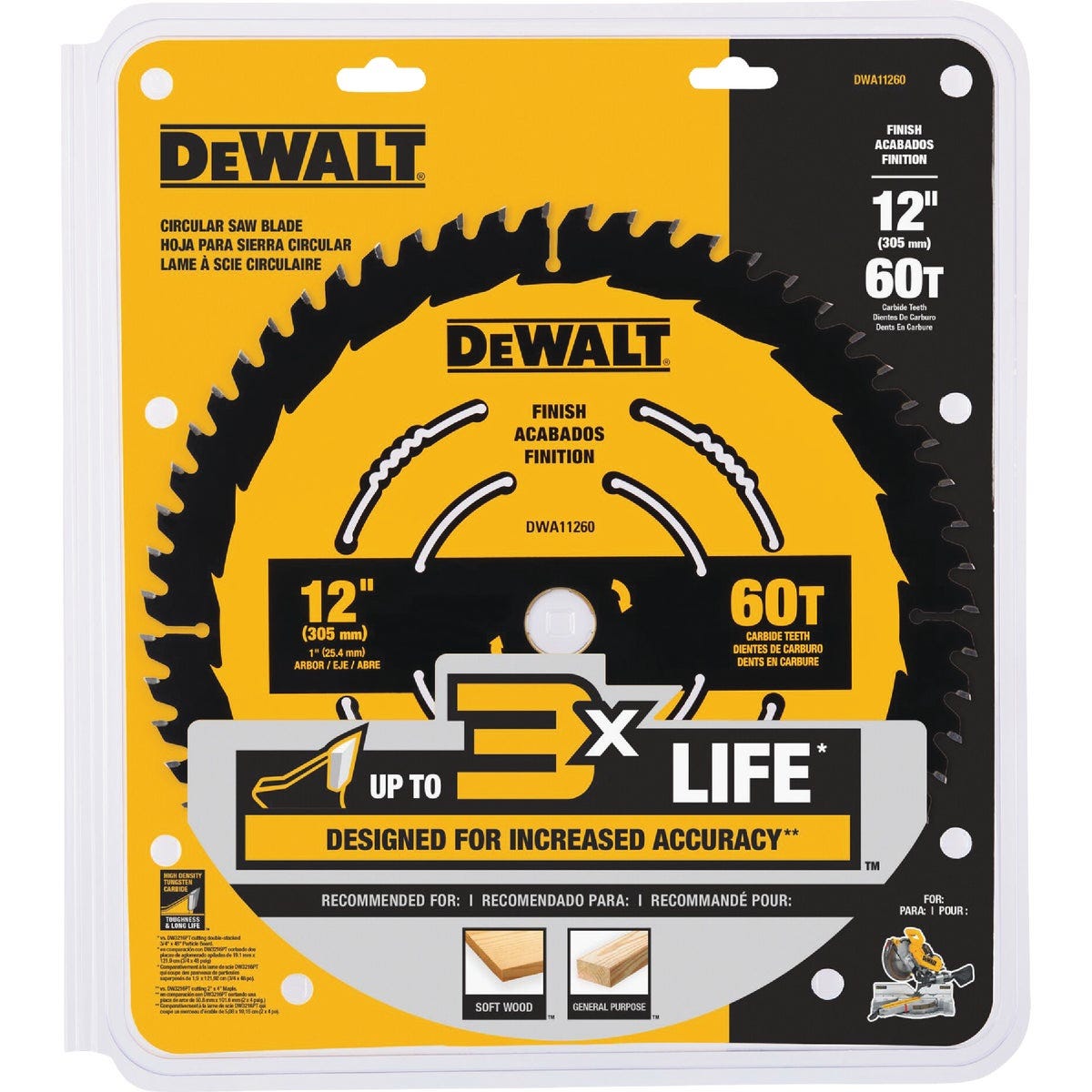 DEWALT 12 In. 60-Tooth Finish Circular Saw Blade - photo 2