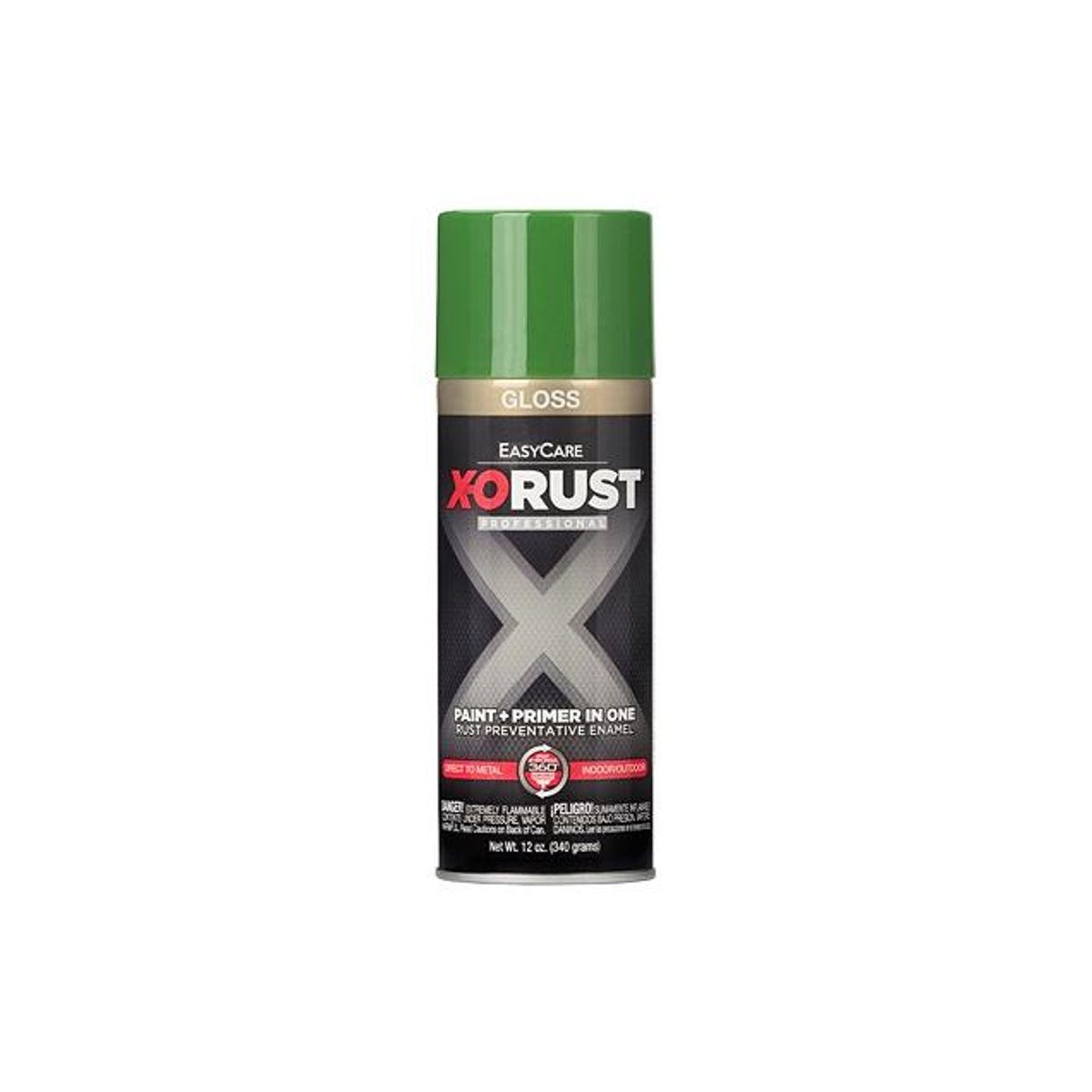 EasyCare X-O Rust 12 oz. Anti-Rust Enamel Spray Paint & Primer, Medium Green Gloss