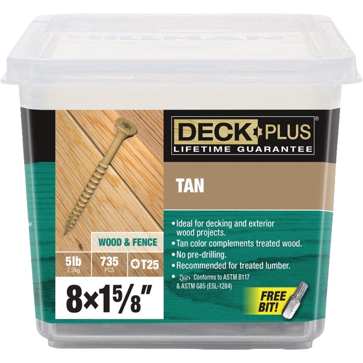 Hillman Deck Plus #8 x 1-5/8 In. Tan Deck Screw (735-Count)