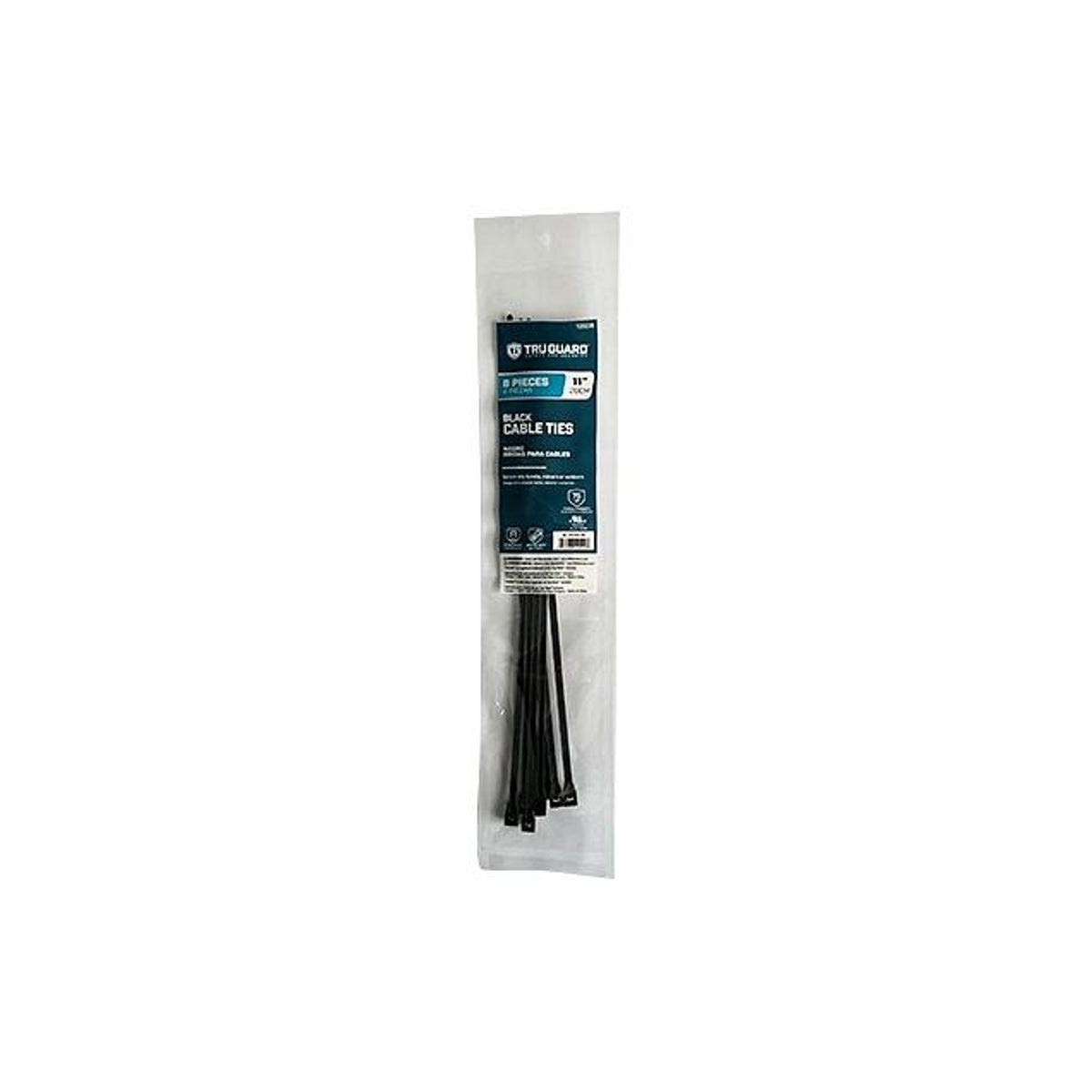 8-Pack 11 In. Black Self-Locking Cable Ties
