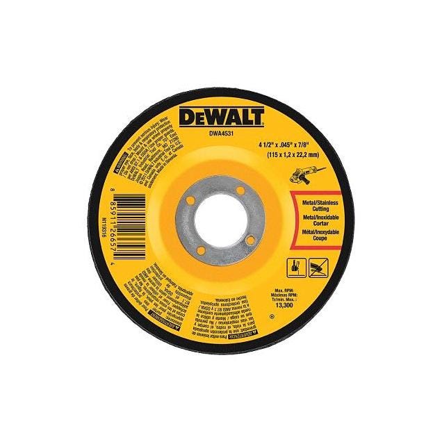 DEWALT 4-1/2 In. x 0.45 In. x 7/8 In. T27 Aluminum Oxide Metal Cut-Off Wheel