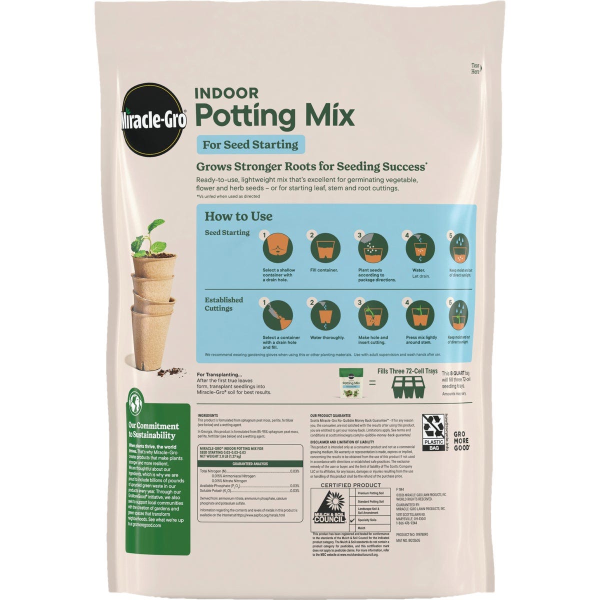 Miracle-Gro 8 Qt. Indoor Seed Starting Potting Mix - photo 2 Miracle-Gro 8 Qt. Indoor Seed Starting Potting Mix - photo 2