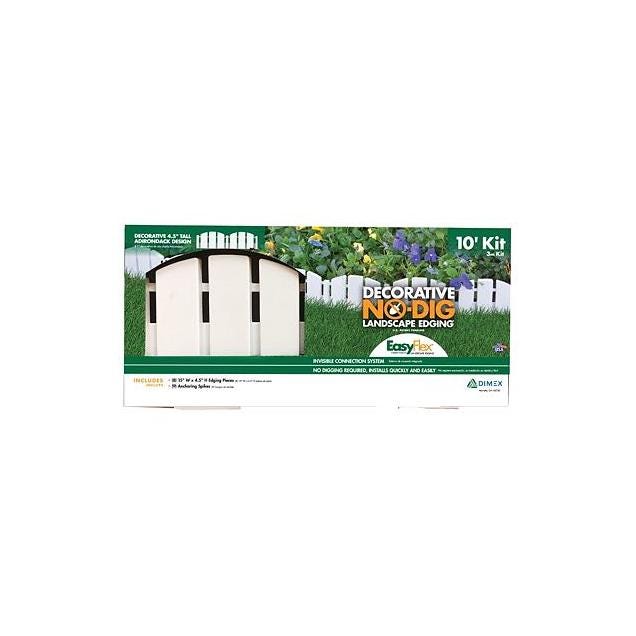 Dimex 10 Ft. White No Dig Decorative Landscape Edging Kit