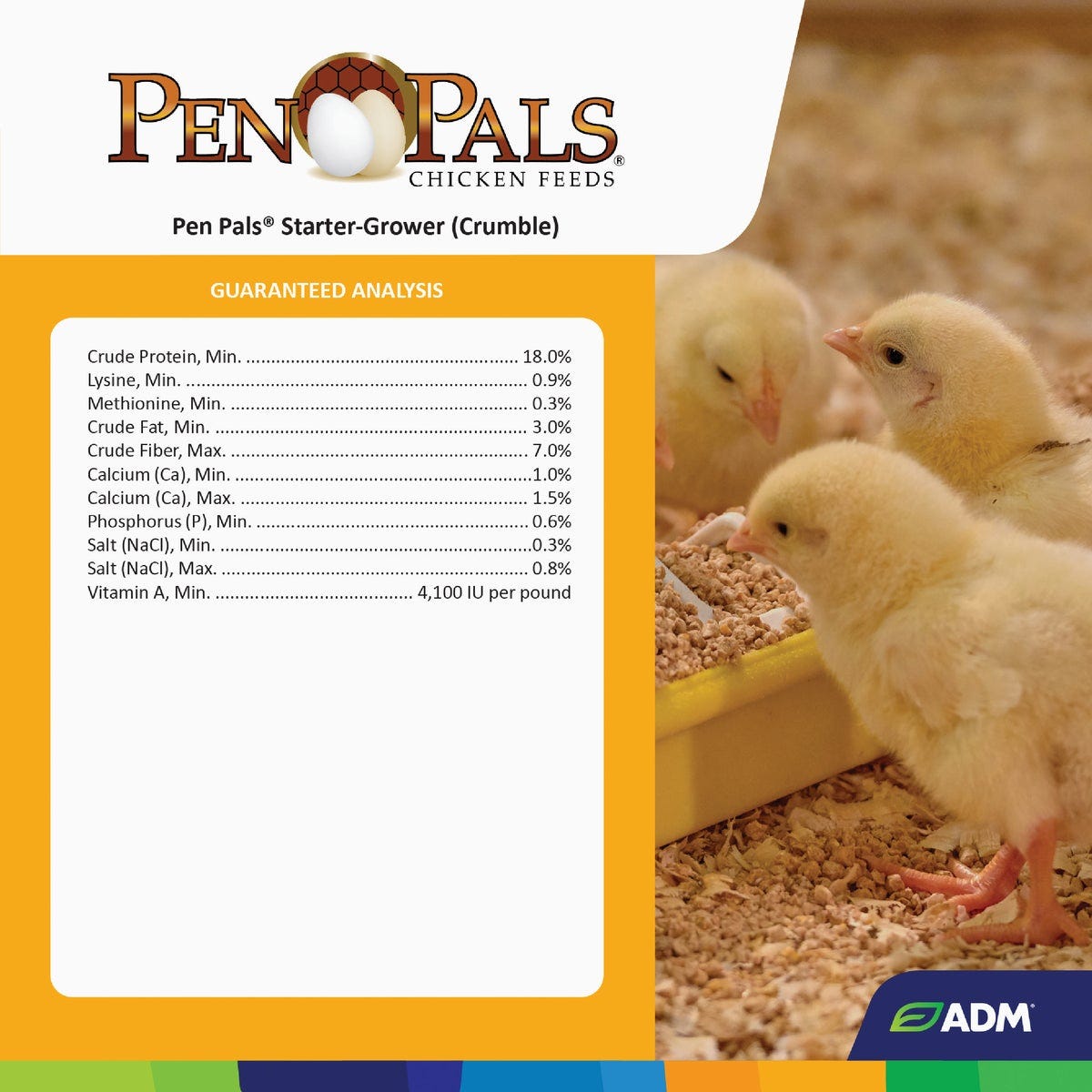 ADM Pen Pals 50 Lb. Medicated Chicken Starter/Grower Chicken Feed - photo 4