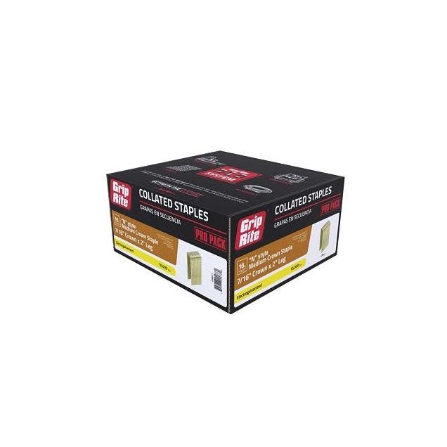 Grip-Rite 7/16 In. x 2 In. 16-Gauge Electrogalvanized N-Style Medium Collated Crown Staple (10,000 Ct.) - photo 2 Grip-Rite 7/16 In. x 2 In. 16-Gauge Electrogalvanized N-Style Medium Collated Crown Staple (10,000 Ct.) - photo 2
