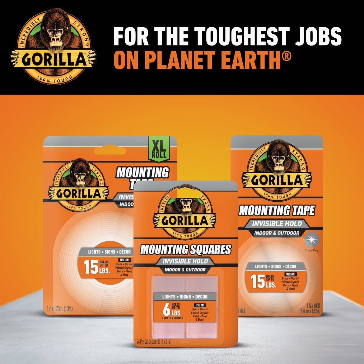 Gorilla Glue 1 In. x 1 In. 7 Lb. Capacity Permanent Clear Mounting Squares (24-Pack) - photo 2 Gorilla Glue 1 In. x 1 In. 7 Lb. Capacity Permanent Clear Mounting Squares (24-Pack) - photo 2