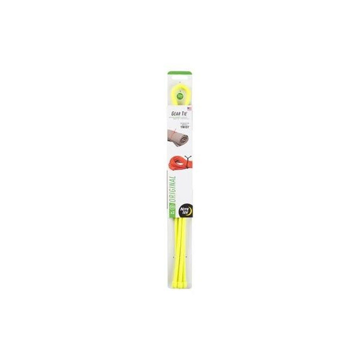 Nite Ize 32 In. Gear Tie Reusable Rubber Twist Tie, Neon Yellow (2-Pack)