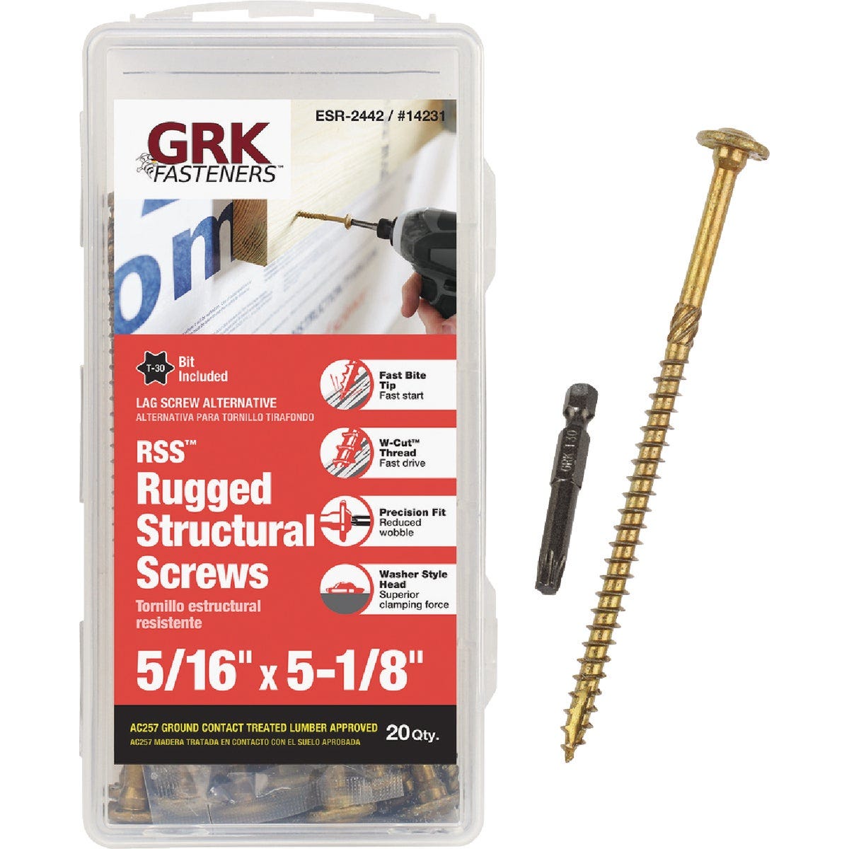 GRK RSS Rugged 5/16 In. x 5-1/8 In. Star Drive Washer-Head Structure Screw (20-Count) GRK RSS Rugged 5/16 In. x 5-1/8 In. Star Drive Washer-Head Structure Screw (20-Count)