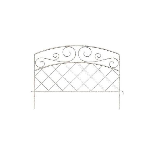 Panacea Products 16 In. H x 18 In. L White Steel French Scroll Decorative Border Fence Panacea Products 16 In. H x 18 In. L White Steel French Scroll Decorative Border Fence