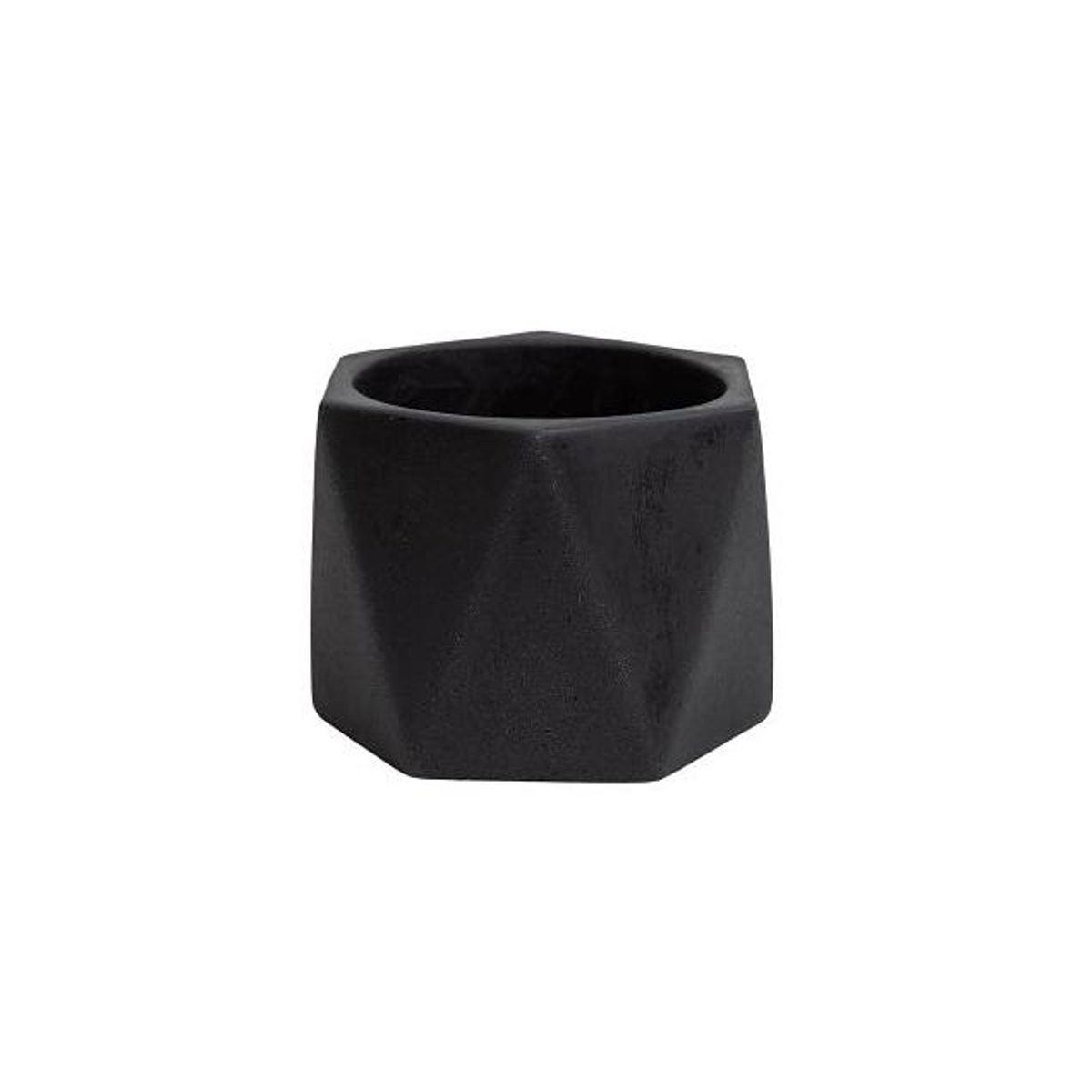 Avera 3 In. Black Cement Dodecagon Planter