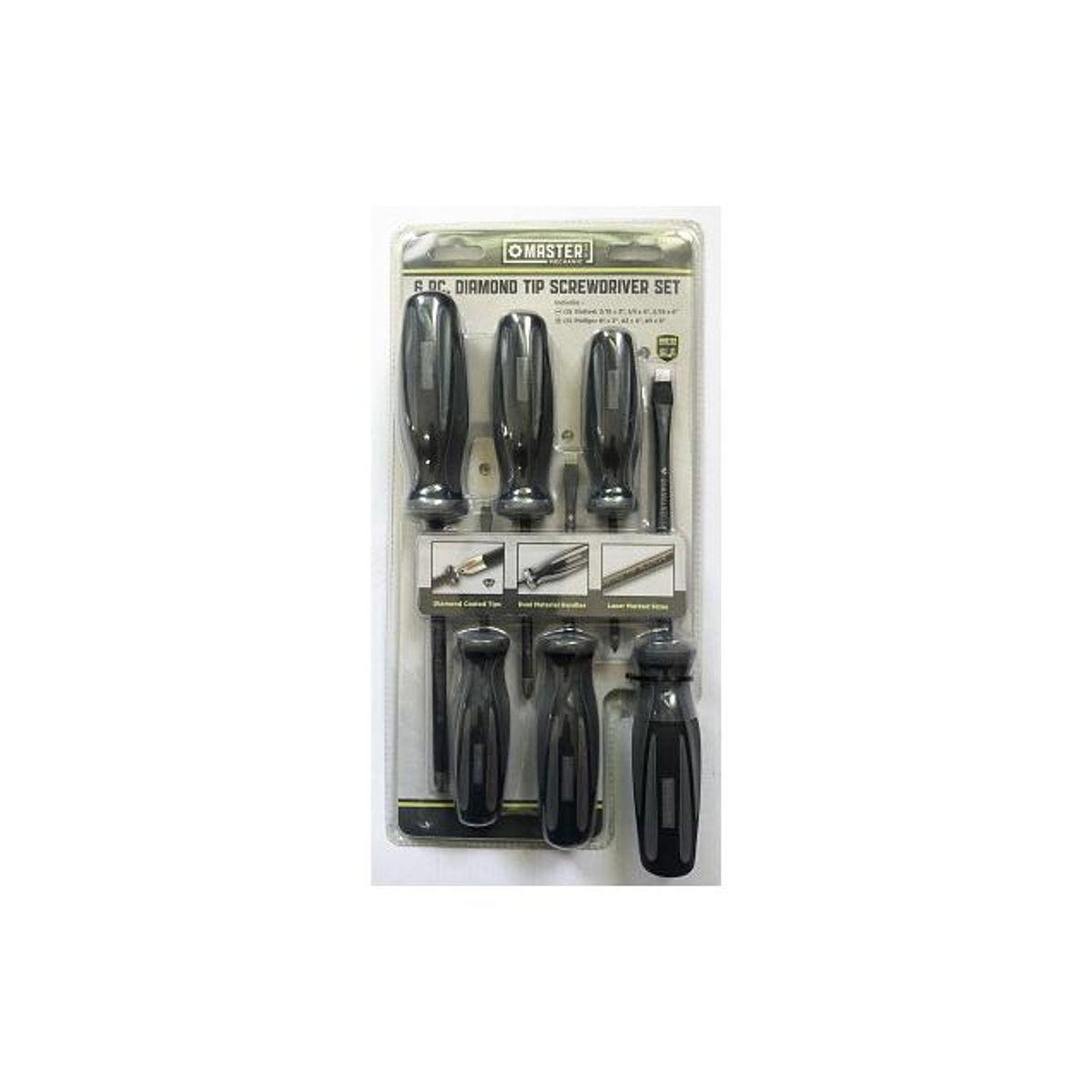 Master Mechanic Diamond Tip CM Screwdriver Type Set (6-Piece)