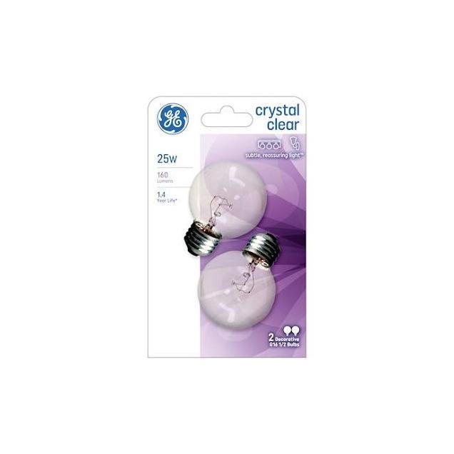 GE 25W Clear Incandescent Globe Light Bulb (2-Pack)