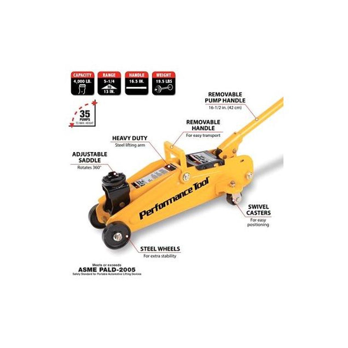 Performance Tool 2-Ton Compact Trolley Jack - photo 3
