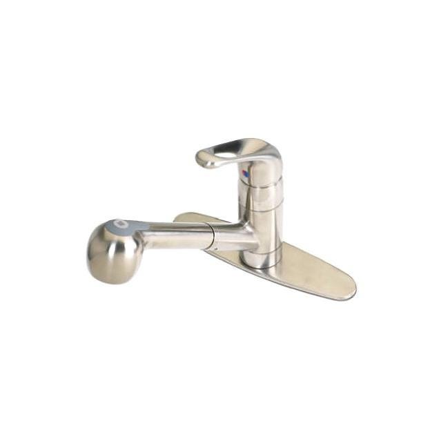 HomePointe Temperature Memory Brushed Nickel Kitchen Faucet with Pull-Out Spray HomePointe Temperature Memory Brushed Nickel Kitchen Faucet with Pull-Out Spray