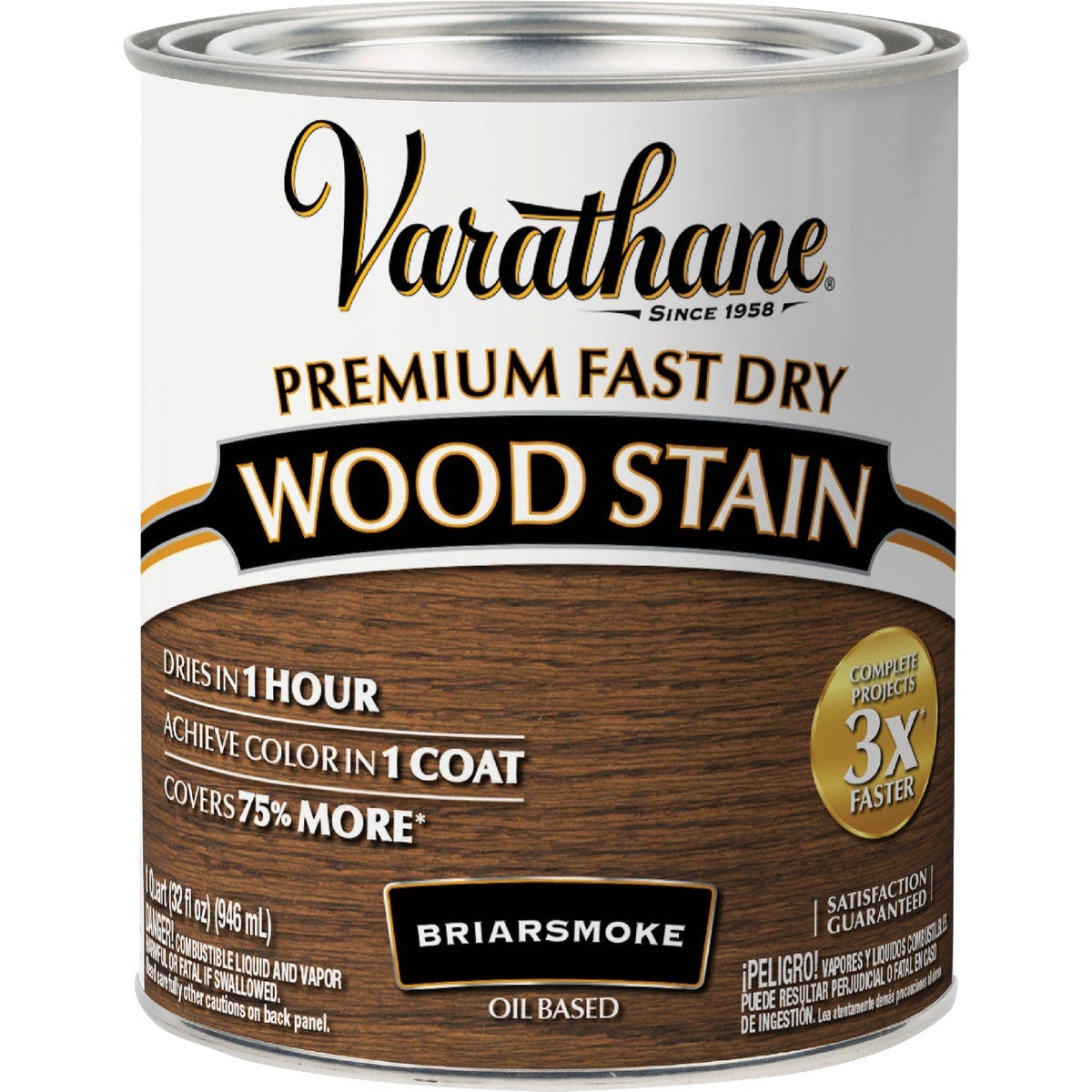 Varathane Fast Dry Briarsmoke Urethane Modified Alkyd Interior Wood Stain, 1 Qt. - photo 2