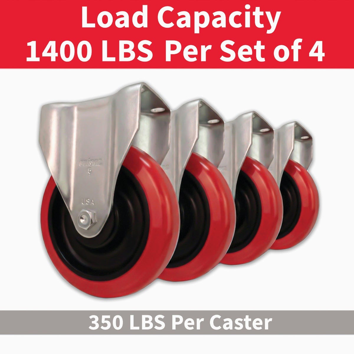 Colson 5 In. Red Polyurethane Rigid Plate Caster | True Value Hardware