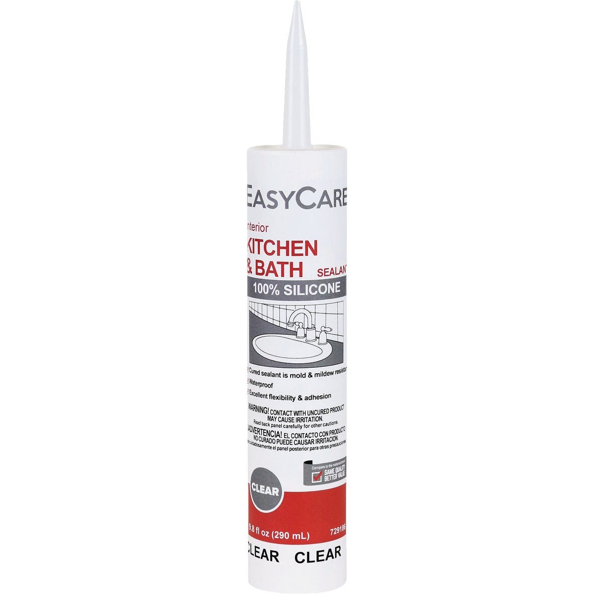 EasyCare 9.8 Oz. Clear Kitchen & Bath Silicone Sealant EasyCare 9.8 Oz. Clear Kitchen & Bath Silicone Sealant