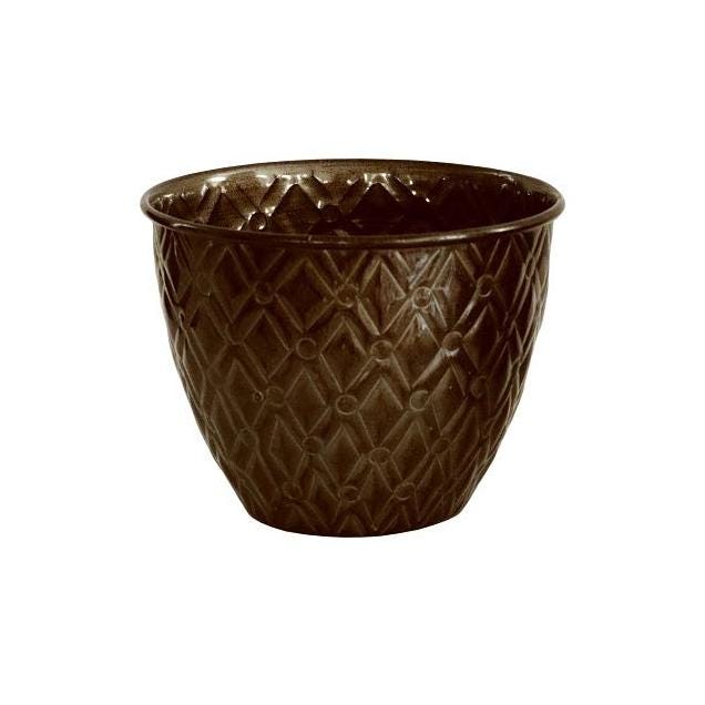 Robert Allen IronStone 5 In. Graphite Diamond Pattern Metal Planter Robert Allen IronStone 5 In. Graphite Diamond Pattern Metal Planter