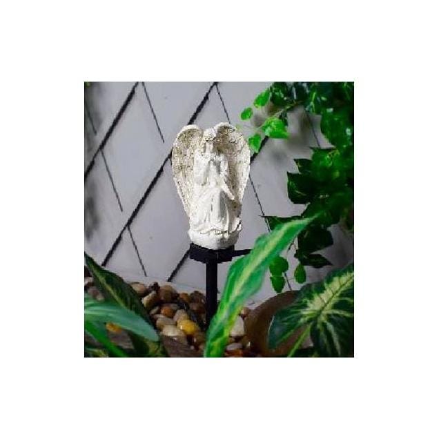 Moonrays White Polyresin Solar Angel Pathway Light