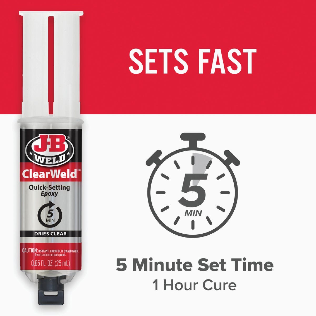 J-B Weld 0.85 Oz. ClearWeld Epoxy, Syringe - photo 6