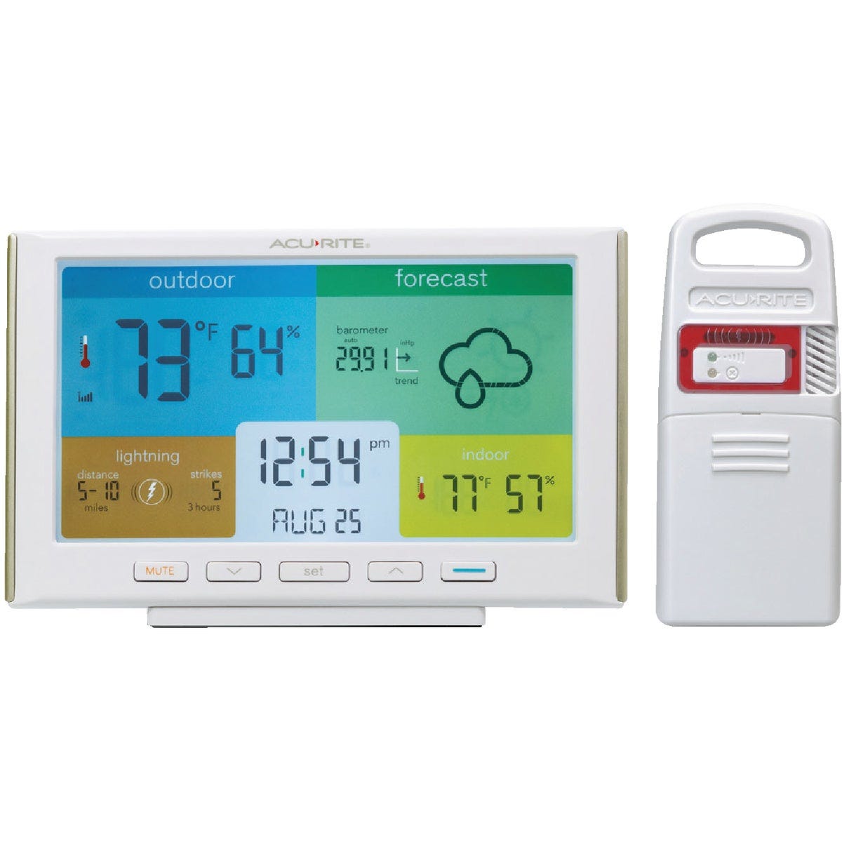 Acurite Color Display Weather Station Forecaster with Lightning Detection Acurite Color Display Weather Station Forecaster with Lightning Detection