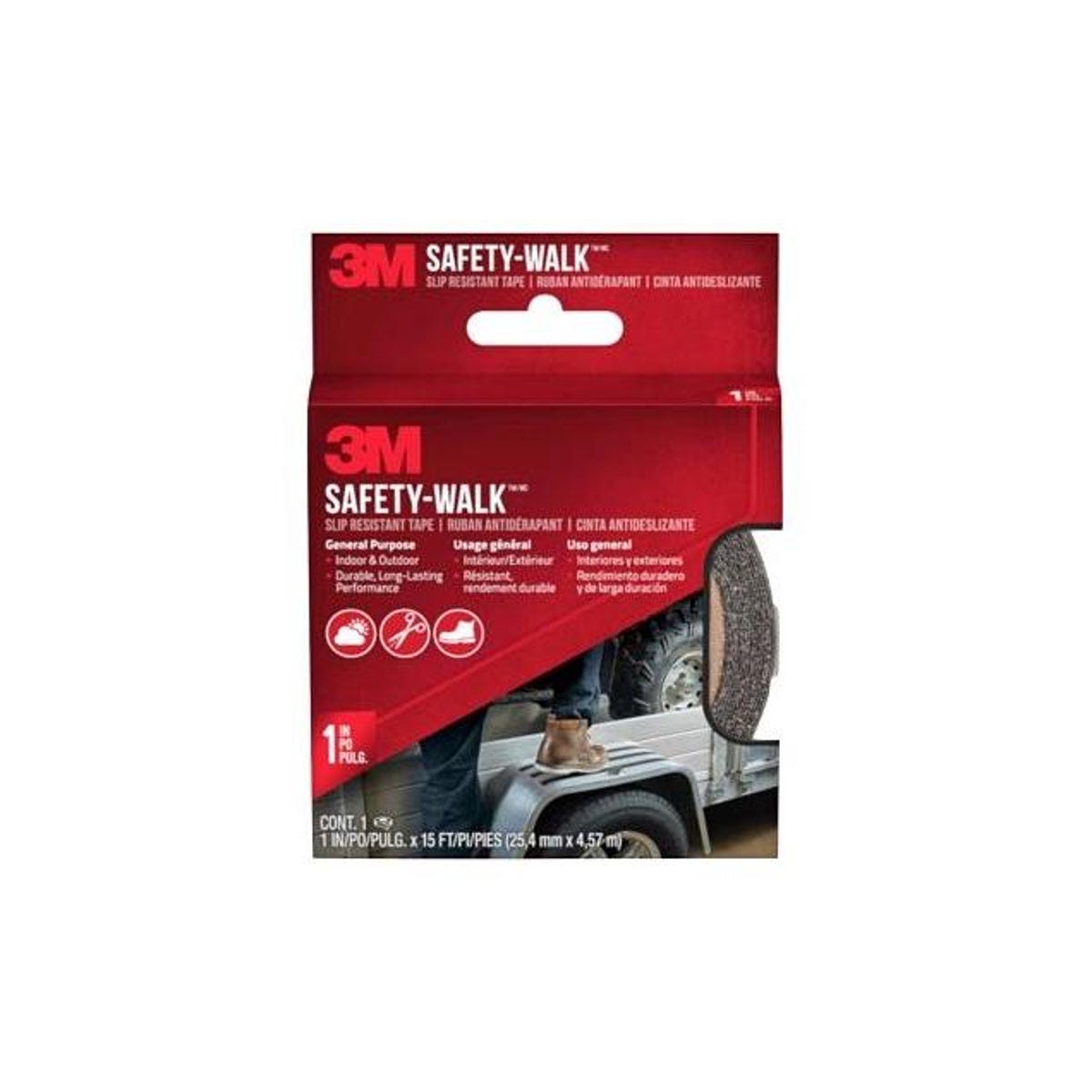 3M 1 In x 15 Ft. Black Step & Ladder Anti-Slip Tread