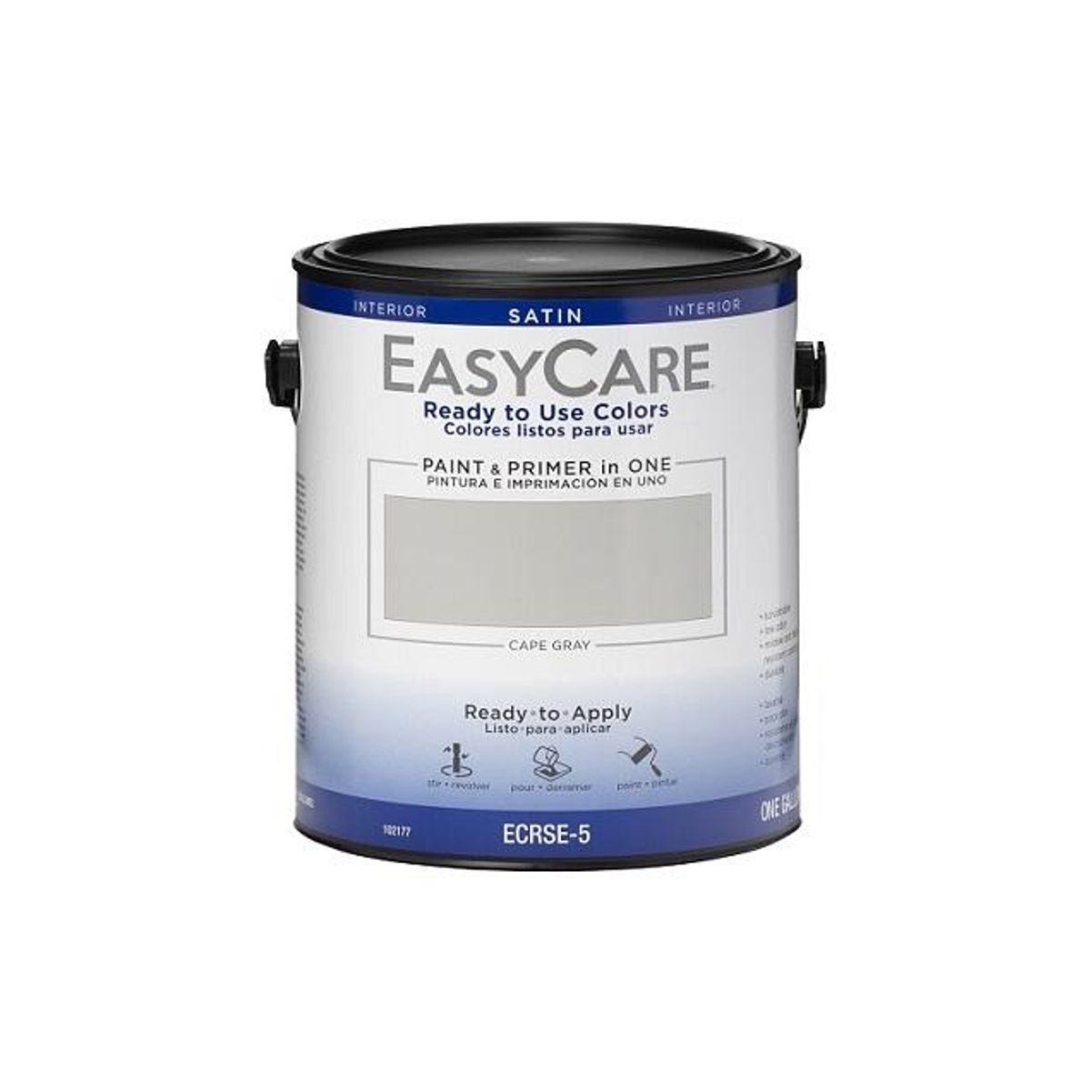 EasyCare Ready to Use Colors 1 Gal. Interior Satin Latex Paint & Primer, Cape Gray
