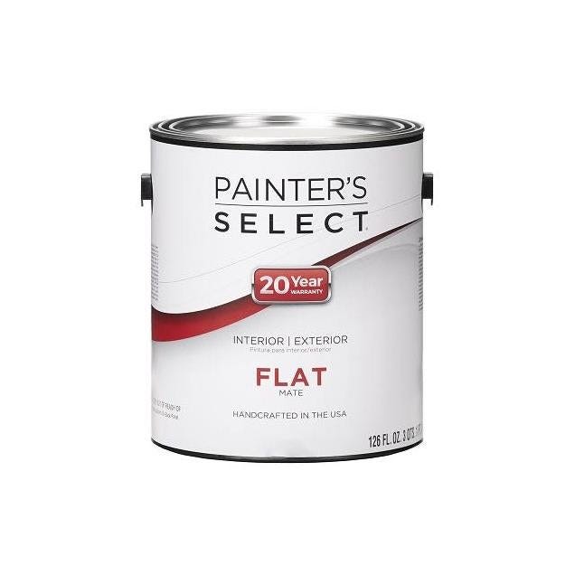Painter's Select Interior/Exterior Acrylic Latex Paint, Pastel Base Flat, Tintable White, 1 Gal.