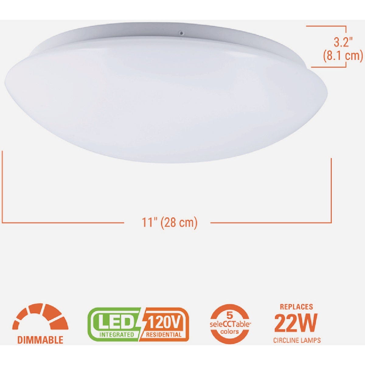 Halo 11 In. CCT LED Low Profile Round Flush Mount Ceiling Light Fixture - photo 5