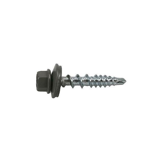 Hillman Power Pro #10 x 1 In. Charcoal Gray Self-Drilling Metal to Wood Roofing Screws