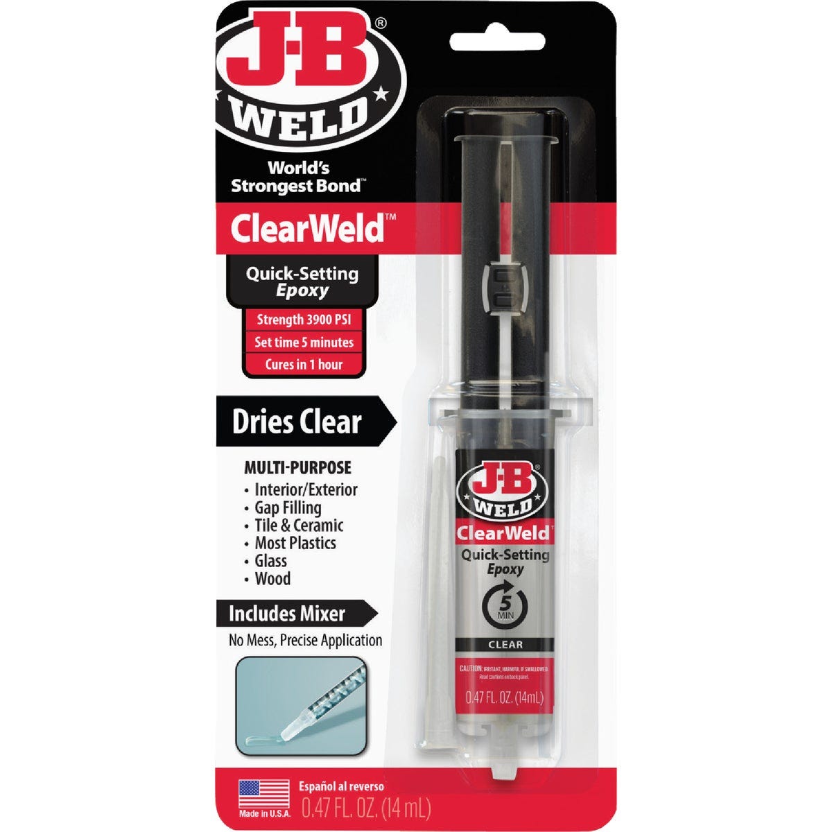 J-B Weld 0.47 Oz. ClearWeld Epoxy J-B Weld 0.47 Oz. ClearWeld Epoxy